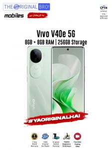 Vivo V40e 5G - 8GB RAM - 256GB Storage - PTA Approved - 1 Year Warranty - Green - The Original Bro Mobiles - TOB40